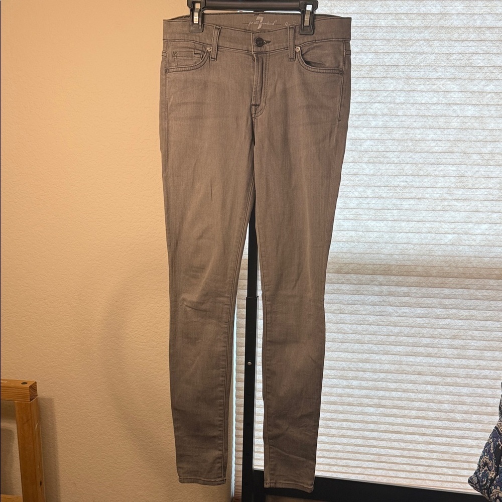 7 For All Mankind Gray Skinny Jeans